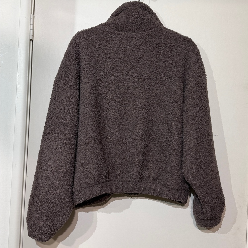 Universal Thread Brown Fleece Textured Pullover Z… - image 3